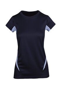 Ramo T447LD - Ladies Accelerator Cool-Dry T-shirt Navy/Sky Blue