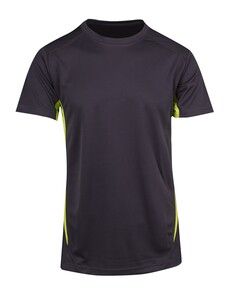 Ramo T447MS - Mens Accelerator Cool Dry T-shirt Charcoal/Lime