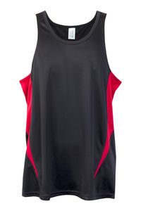 Ramo T448SG - Mens Accelerator Cool Dry Singlet Black/Red