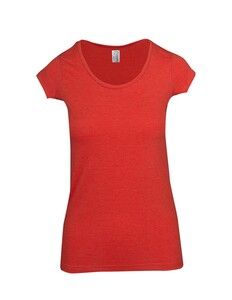 Ramo T938LD - Ladies Marl Scoop Neck T-shirt Coral Red Marl