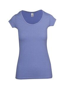 Ramo T938LD - Ladies Marl Scoop Neck T-shirt Sky Marl