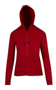 Ramo TZ66UN - Ladies/Juniors Zipper Hoodies with Pocket Red