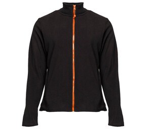 BLACK & MATCH BM701 - Women's zipped fleece jacket Black / Orange