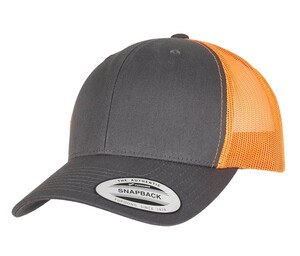 Flexfit F6606T - trucker style cap Charcoal/Neon Orange