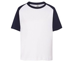 JHK JK153 - Kid's baseball t-shirt White / Navy