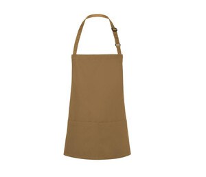 Karlowsky KYBLS6 - Basic Short Bib Apron with Buckle and Pocket Camel