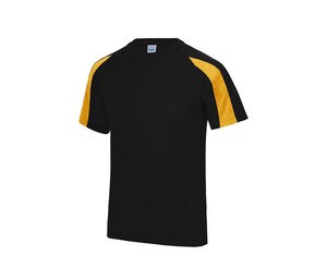 Just Cool JC003 - Contrast sports t-shirt Jet Black / Gold