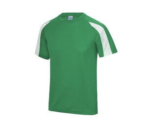 Just Cool JC003 - Contrast sports t-shirt Kelly Green / Arctic White