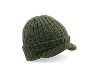 BEECHFIELD BF448 - PEAKED BEANIE Olive Green