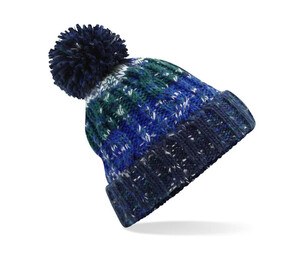 Beechfield BF486 - Corkscrew beanie with pompom Alpine Blues