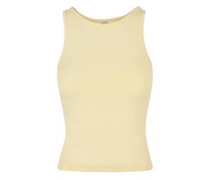 BUILD YOUR BRAND BY208 - LADIES RACER BACK TOP Soft Yellow
