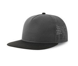 ATLANTIS HEADWEAR AT247 - Flat visor cap made of recycled polyester Dark Grey / Black