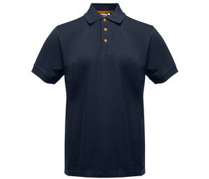 BLACK&MATCH BM100 - Contrasting button poloshirt Navy / Orange