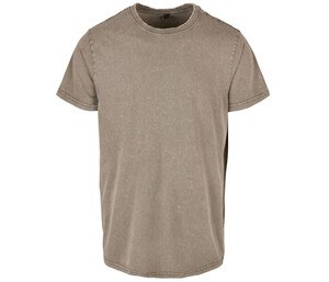 BUILD YOUR BRAND BY190 - ACID WASHED ROUND NECK TEE